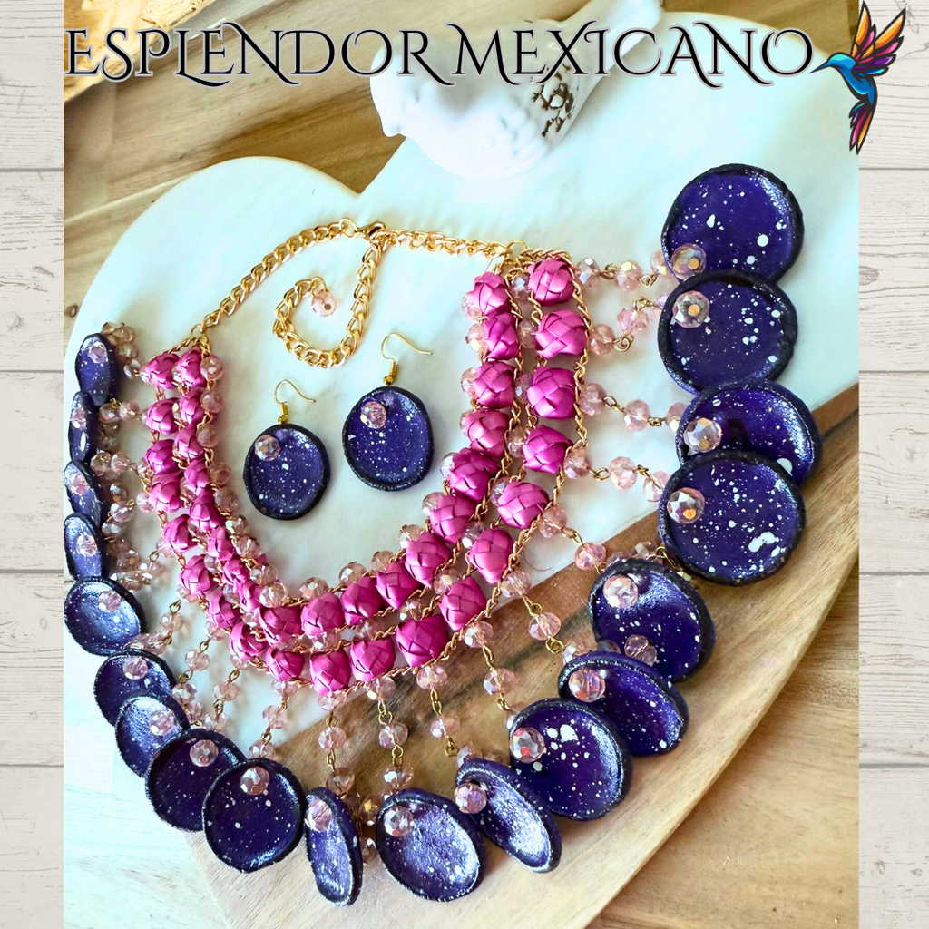 💜🩷 Fiesta Dreams Statement Necklace Set