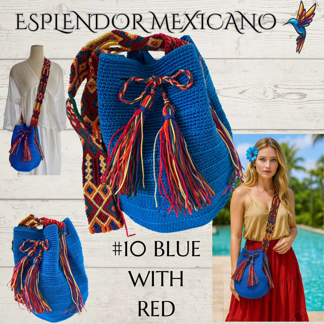 👜 Handmade Mexican Crossbody Tote with Embroidered Strap