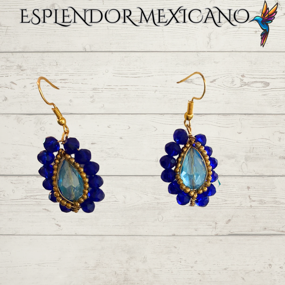💙🩵💚 Teal & Blue Skull Necklace Set – Handmade in Mexico