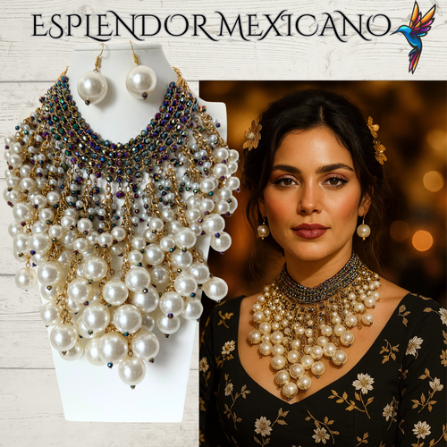 Handmade Mexican Faux Pearl and Glass Beads