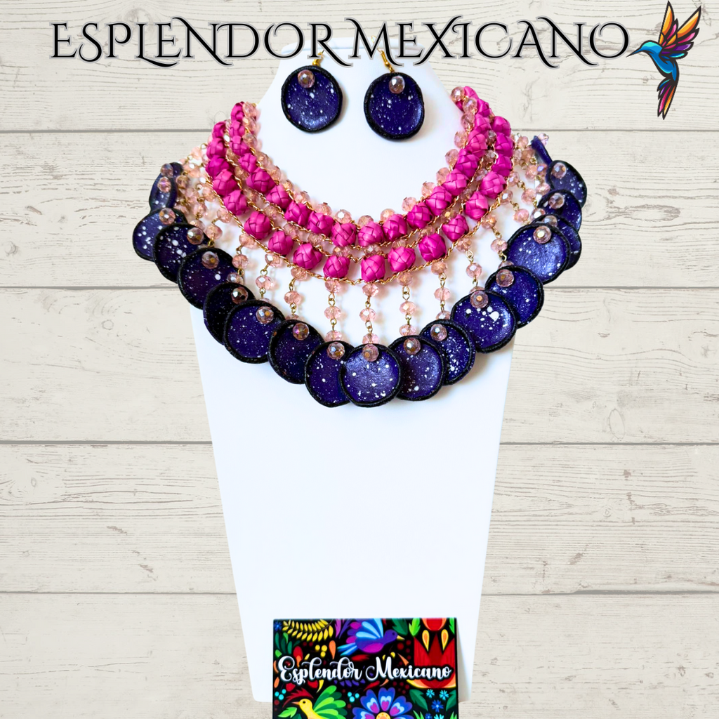 💜🩷 Fiesta Dreams Statement Necklace Set