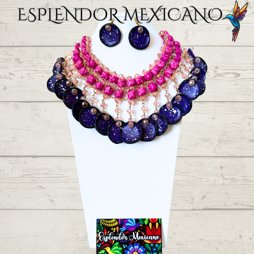 💜🩷 Fiesta Dreams Statement Necklace Set
