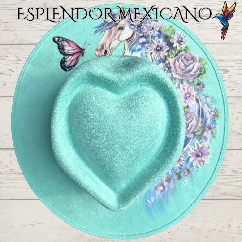 🩷 Whimsical Unicorn Cowgirl Hat – Hand-Painted & One-of-a-Kind