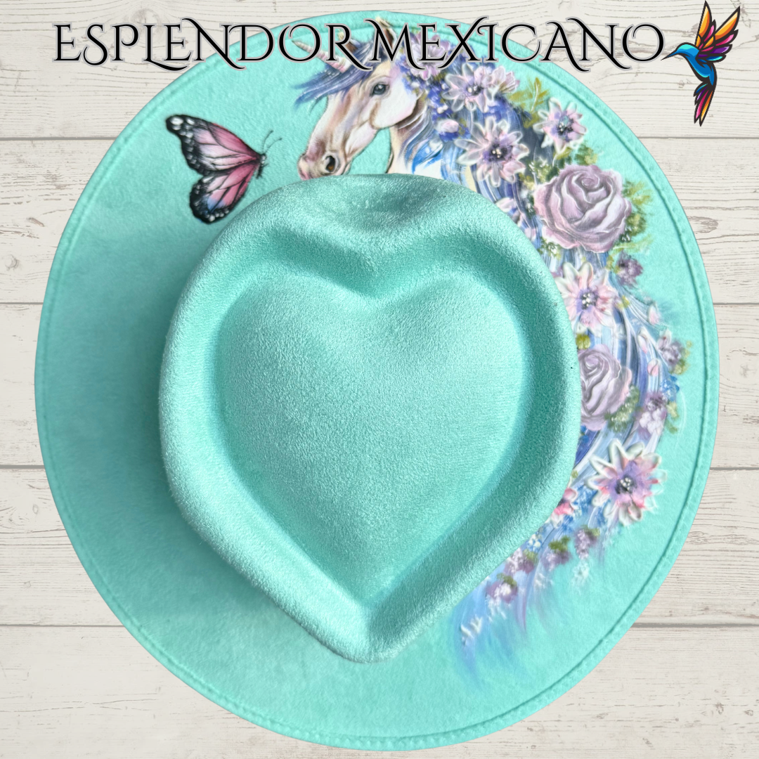🩷 Whimsical Unicorn Cowgirl Hat – Hand-Painted & One-of-a-Kind