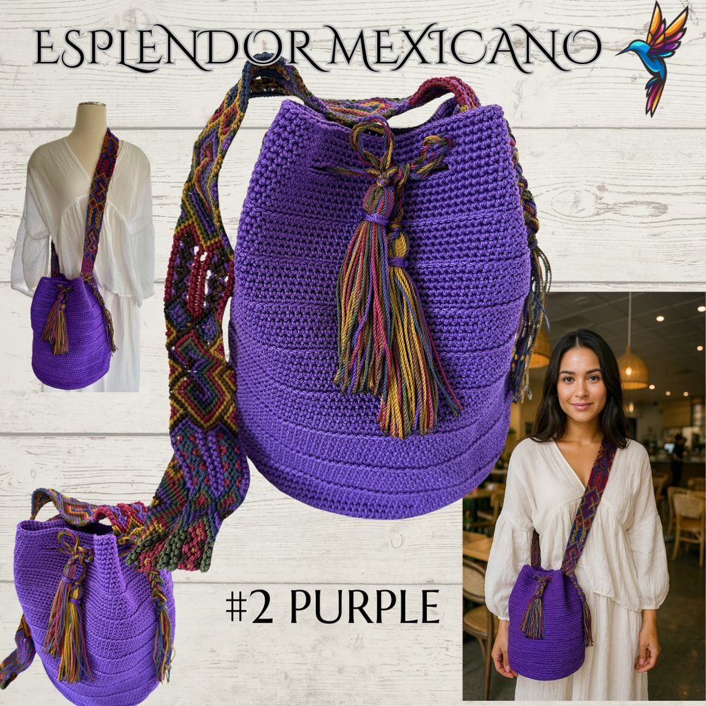👜 Handmade Mexican Crossbody Tote with Embroidered Strap