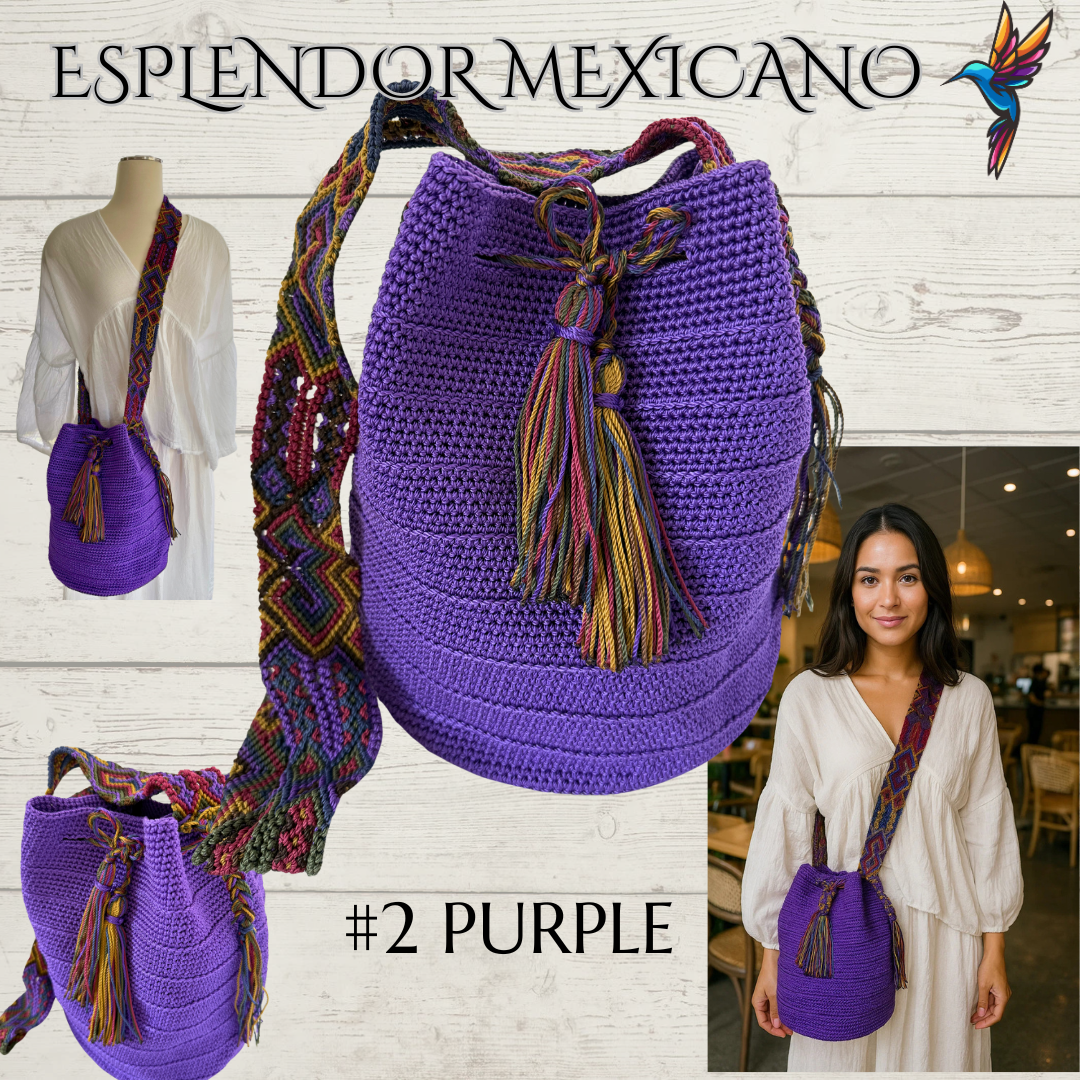 👜 Handmade Mexican Crossbody Tote with Embroidered Strap