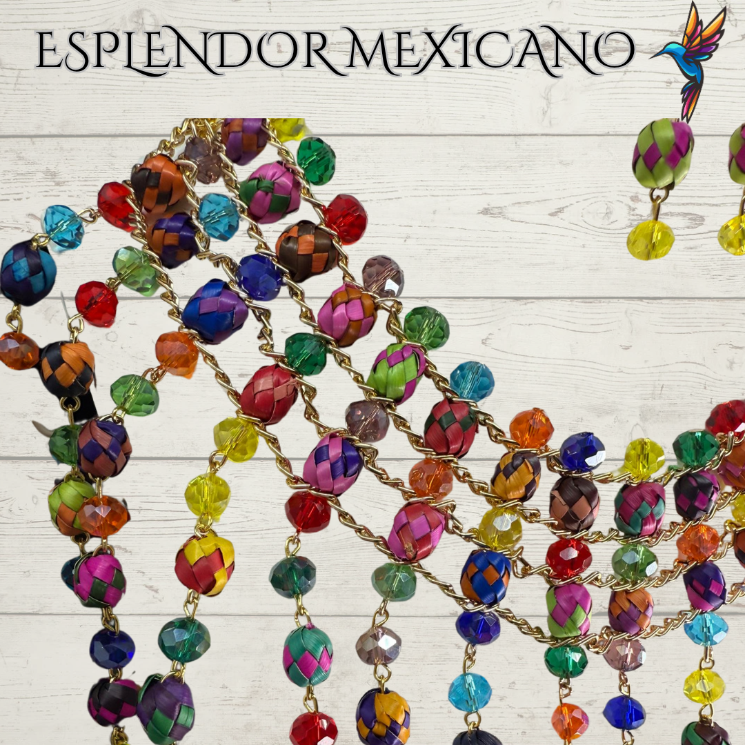💖 Fiesta Dreams Necklace Set – Hand-Painted Palm & Beads