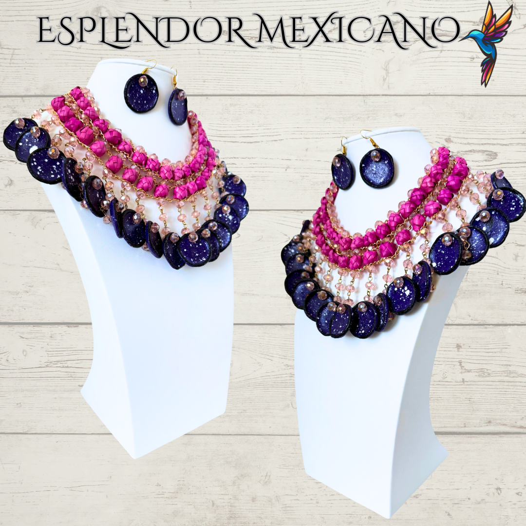💜🩷 Fiesta Dreams Statement Necklace Set