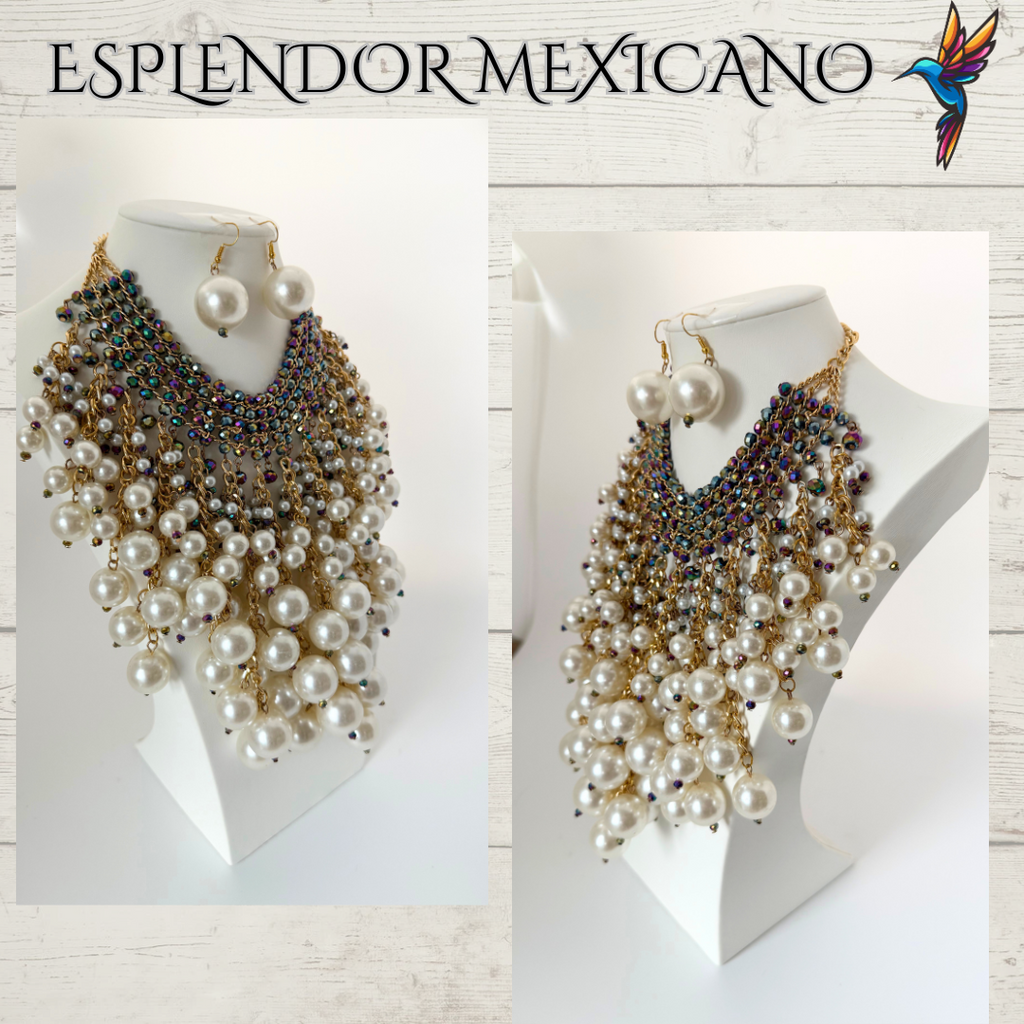 Handmade Mexican Faux Pearl and Glass Beads