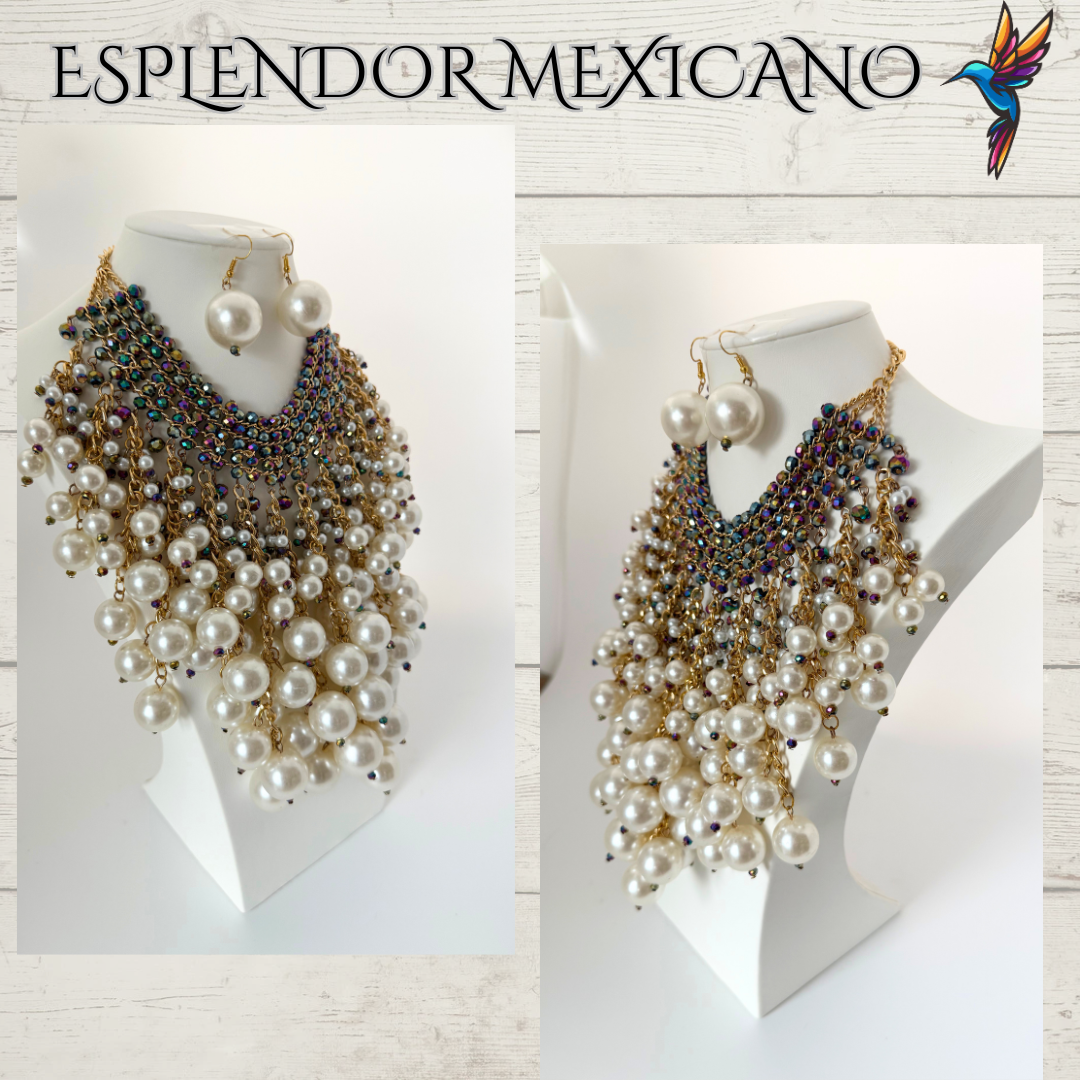 Handmade Mexican Faux Pearl and Glass Beads