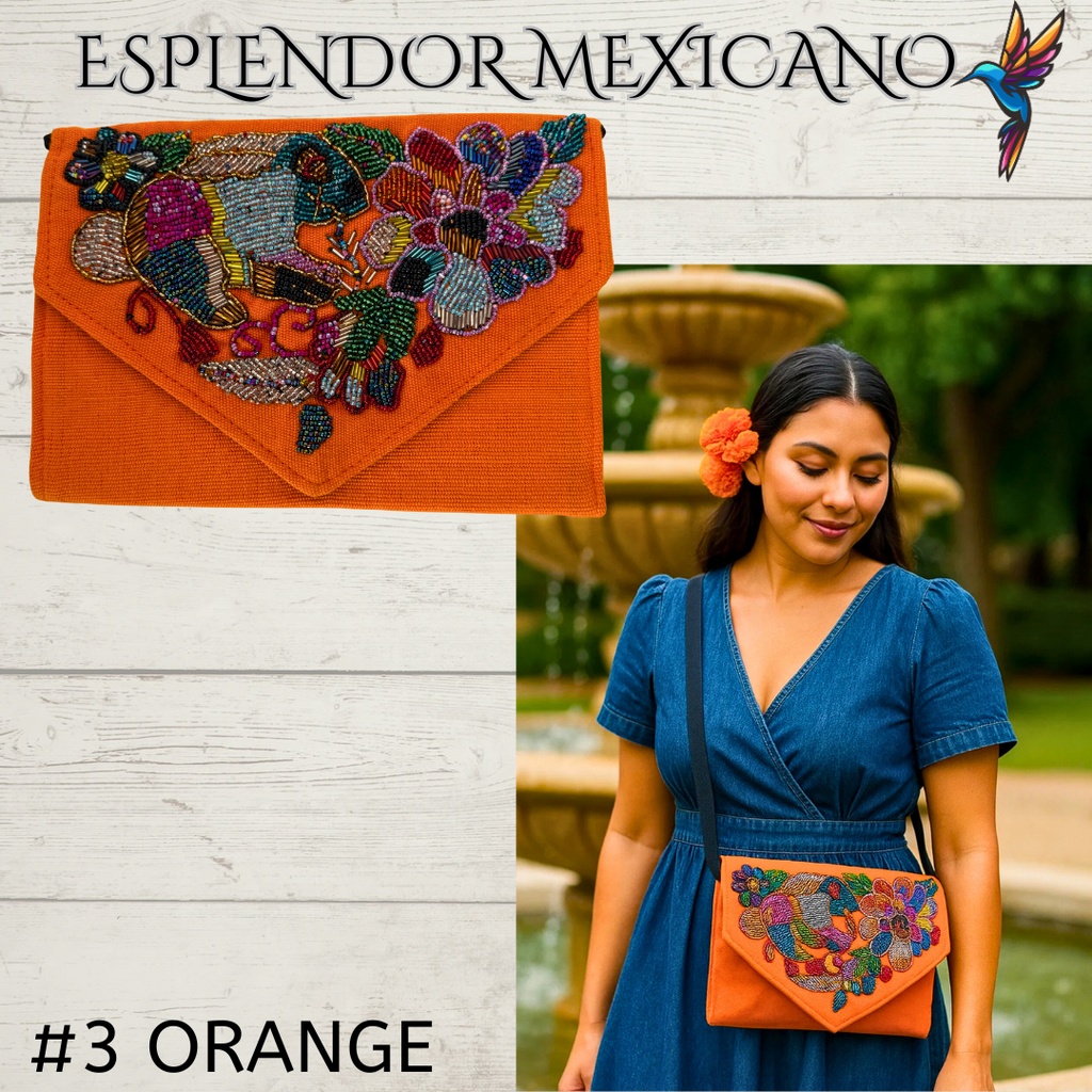 🌺 Handmade Embroidered Purse Clutch – Crossbody Convertible