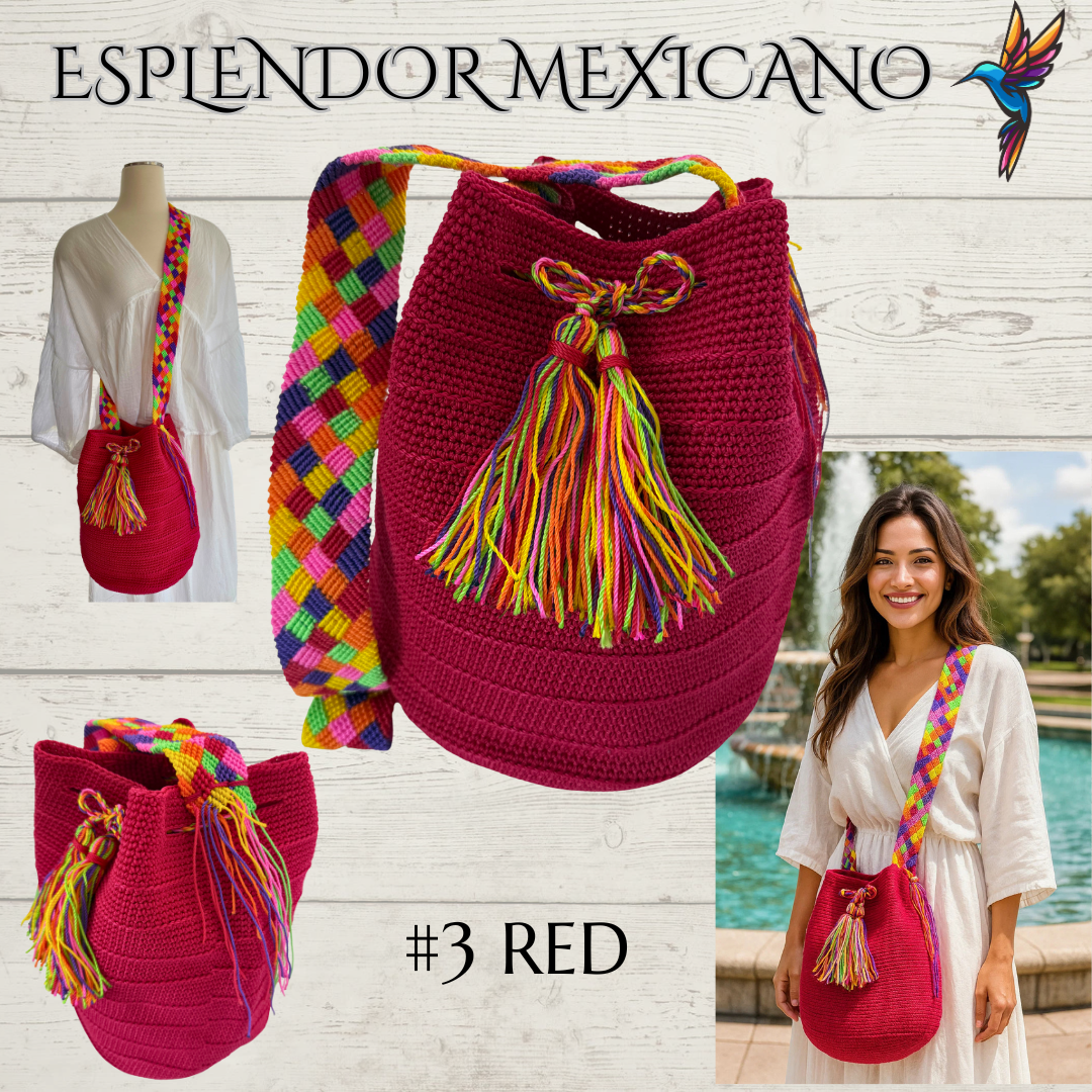 👜 Handmade Mexican Crossbody Tote with Embroidered Strap