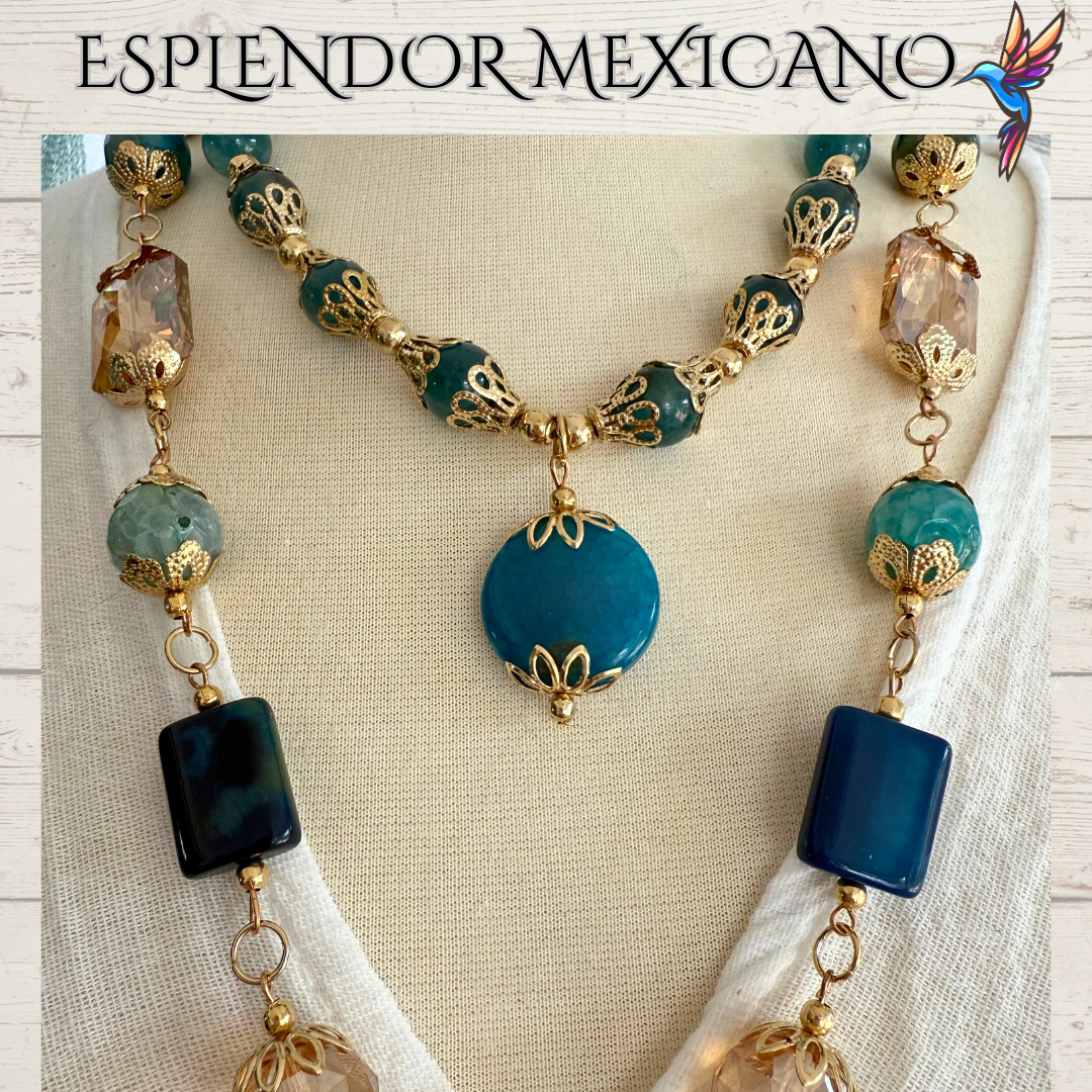 💙 Dragonfly Elegance Necklace – Handmade with Blue Agate & Charm