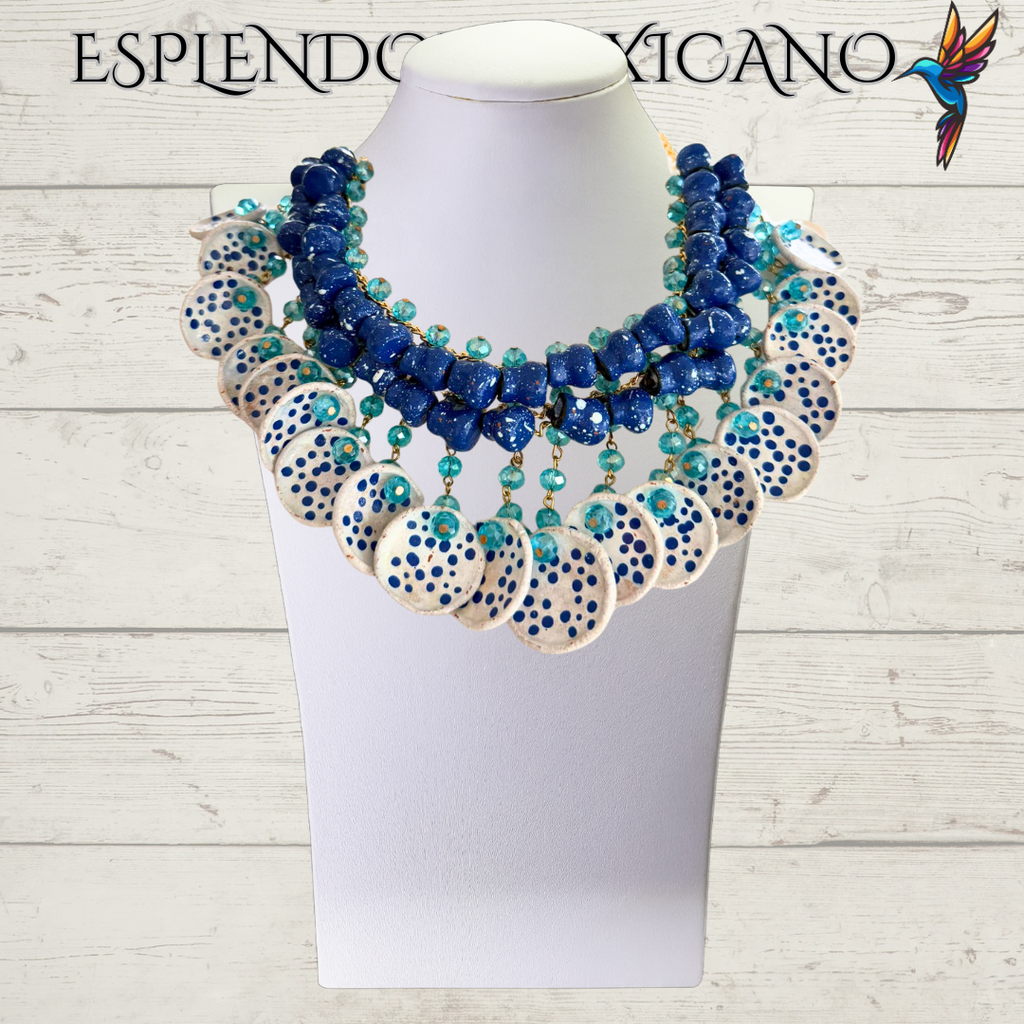 💙 Fiesta Dreams Talavera Necklace Set – Handmade in Mexico