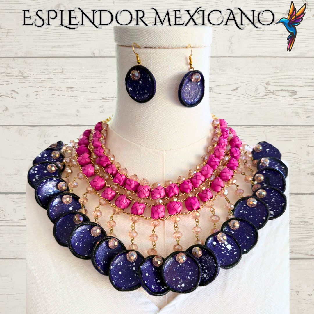 💜🩷 Fiesta Dreams Statement Necklace Set