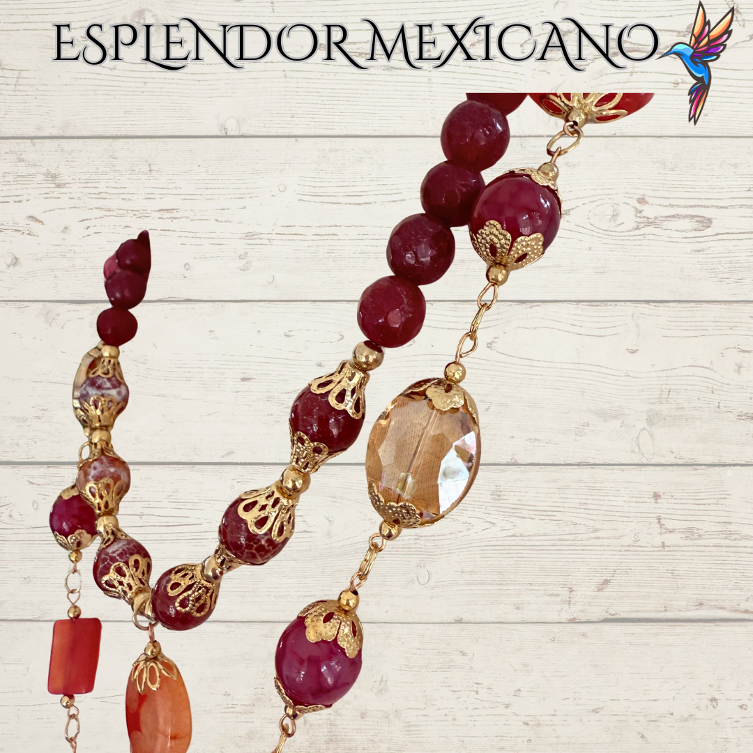 ❤️🧡 Dragonfly Elegance Necklace – Handmade in Mexico