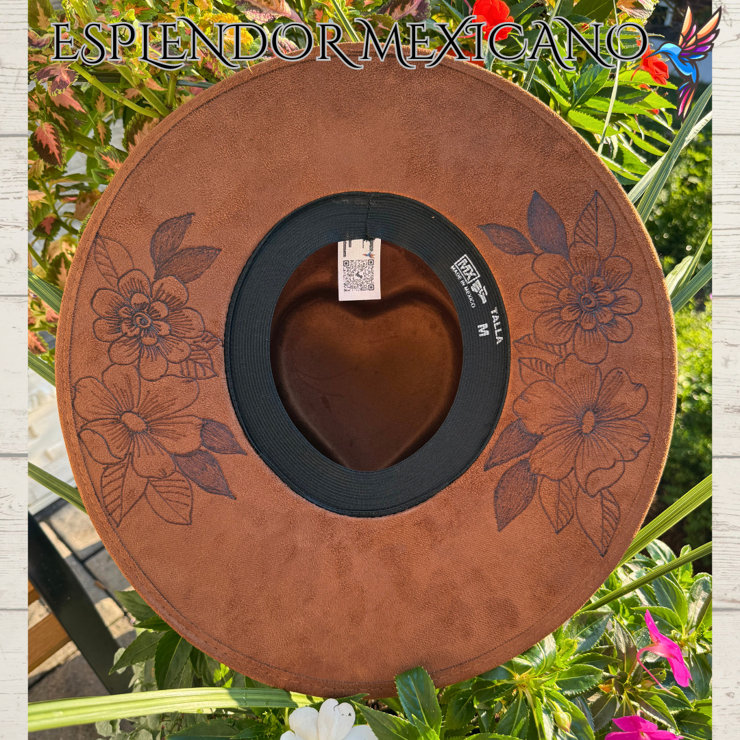 🤎 Handmade Suede Western Hat – “Faith” Design