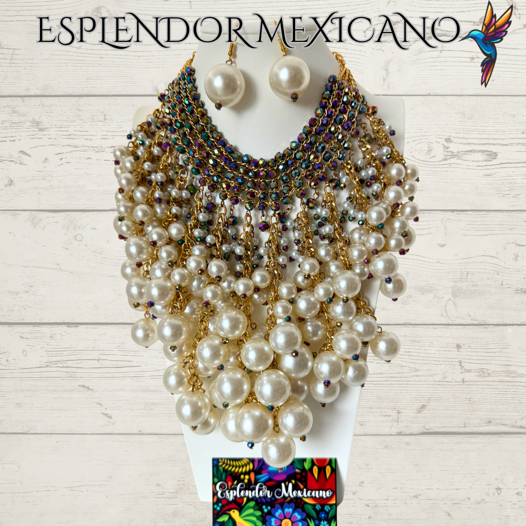 Handmade Mexican Faux Pearl and Glass Beads