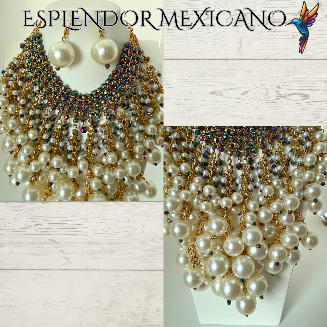 Handmade Mexican Faux Pearl and Glass Beads
