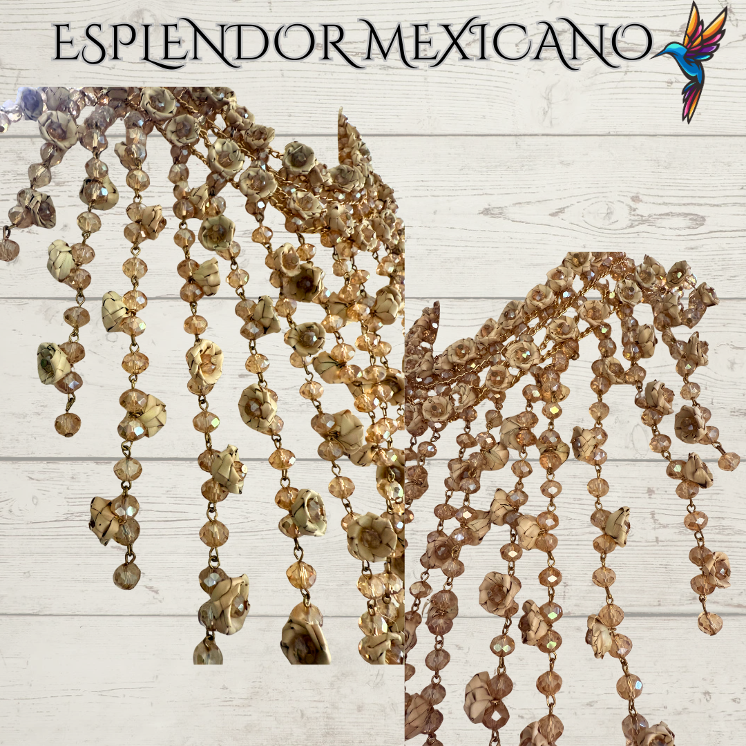 Mexican Artisanal Palm Necklace Jewelry Set/Palm Necklace & Earrings/Mexican Jewelry/Ethnic Necklace/Latina Style/Handmade in Mexico/Boho