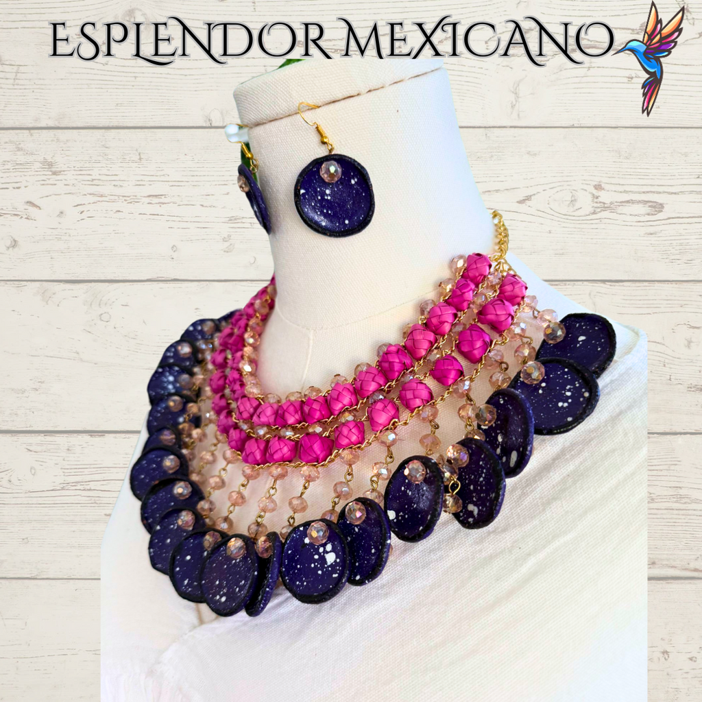 💜🩷 Fiesta Dreams Statement Necklace Set