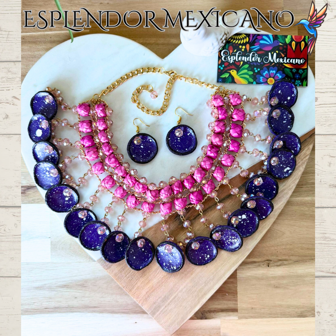 💜🩷 Fiesta Dreams Statement Necklace Set