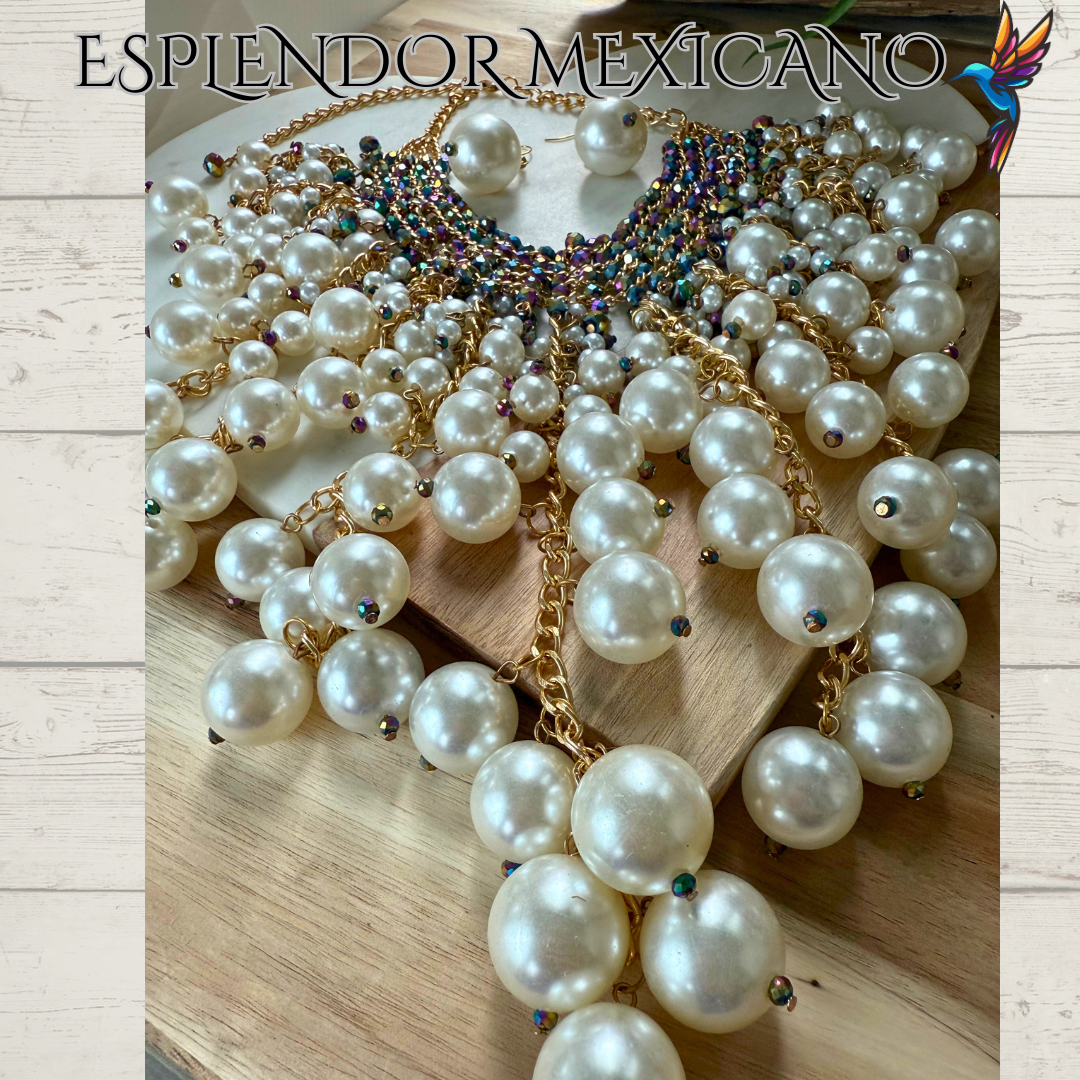 Handmade Mexican Faux Pearl and Glass Beads