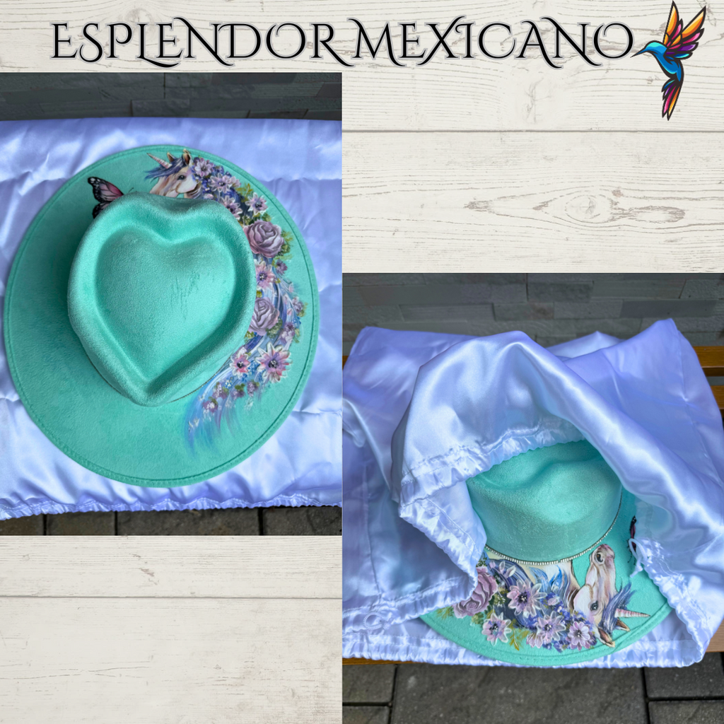 🩷 Whimsical Unicorn Cowgirl Hat – Hand-Painted & One-of-a-Kind