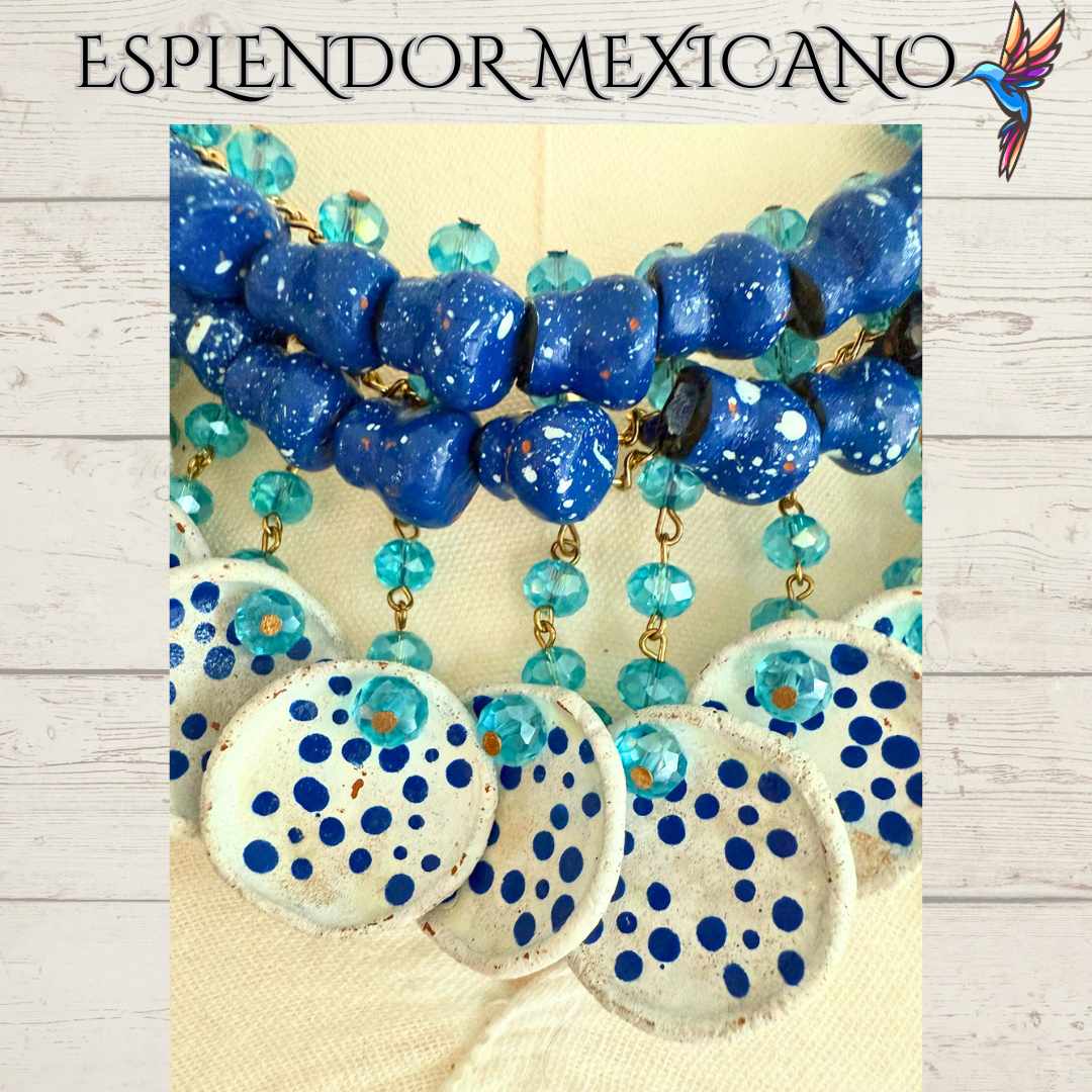 💙 Fiesta Dreams Talavera Necklace Set – Handmade in Mexico
