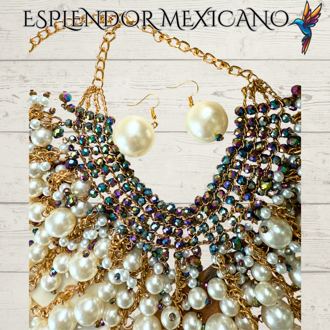 Handmade Mexican Faux Pearl and Glass Beads