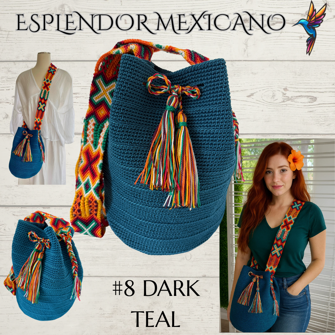 👜 Handmade Mexican Crossbody Tote with Embroidered Strap