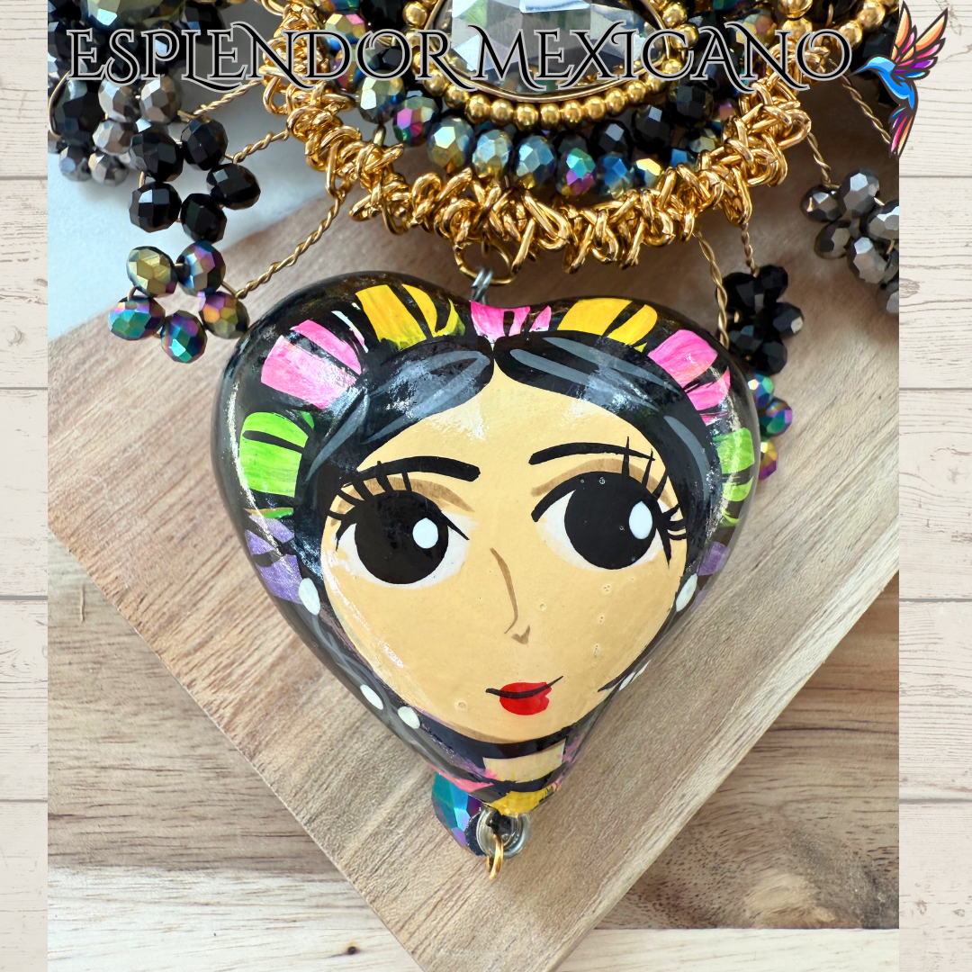 🤍✨ Bedazzled Skull Necklace Set – Handmade in Mexico