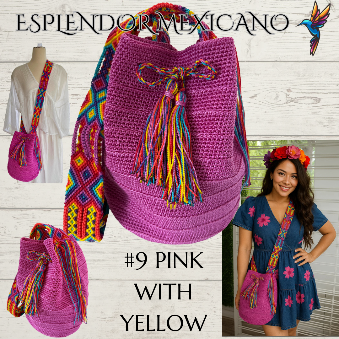 👜 Handmade Mexican Crossbody Tote with Embroidered Strap