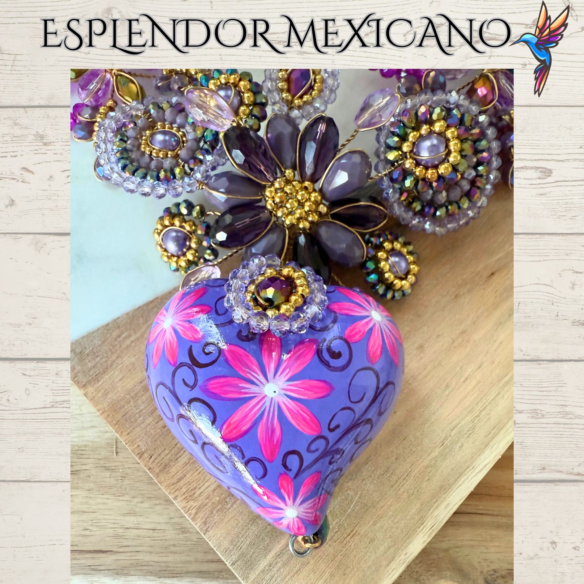 💗✨ Floral Heart Necklace Set – Handmade in Mexico