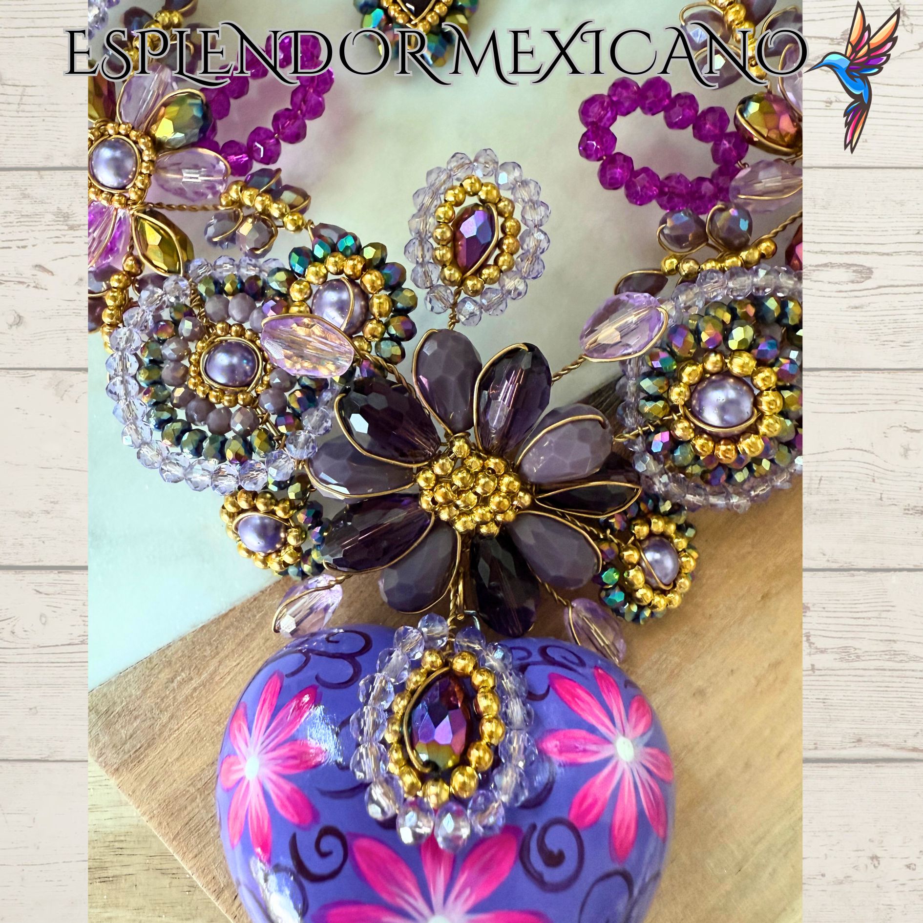 💗✨ Floral Heart Necklace Set – Handmade in Mexico