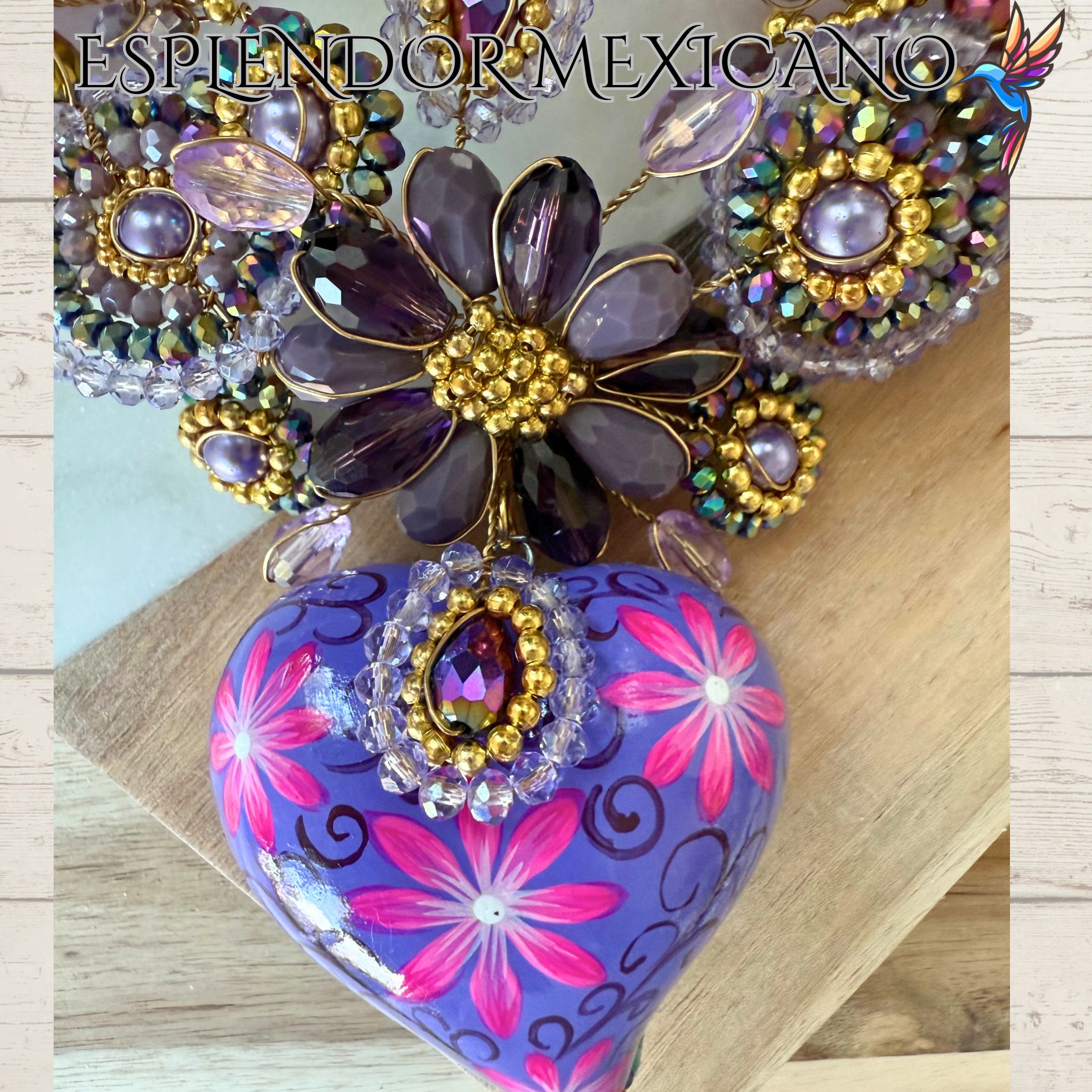 💗✨ Floral Heart Necklace Set – Handmade in Mexico