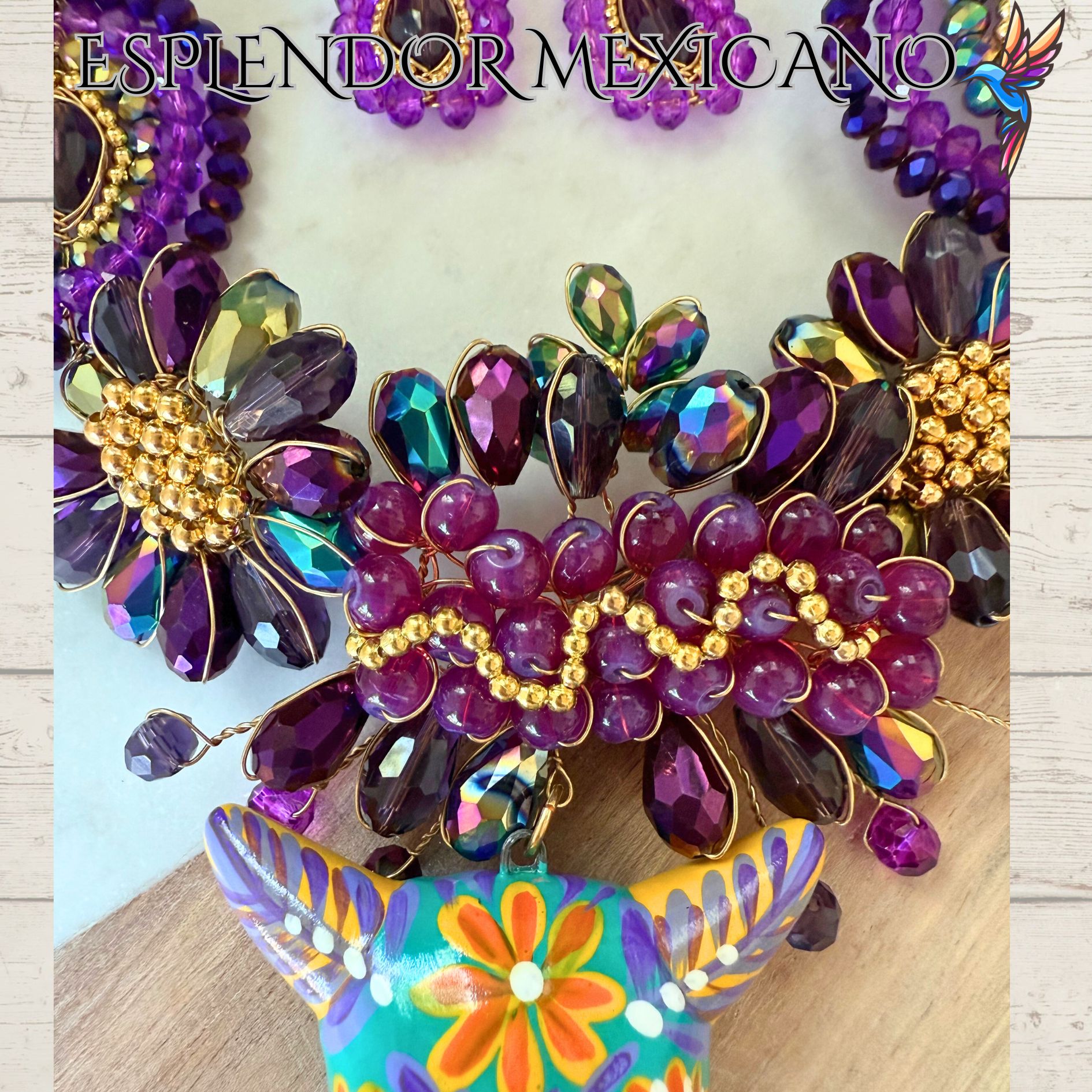 💜✨ Ceramic Skull Necklace Set – Handmade in Mexico