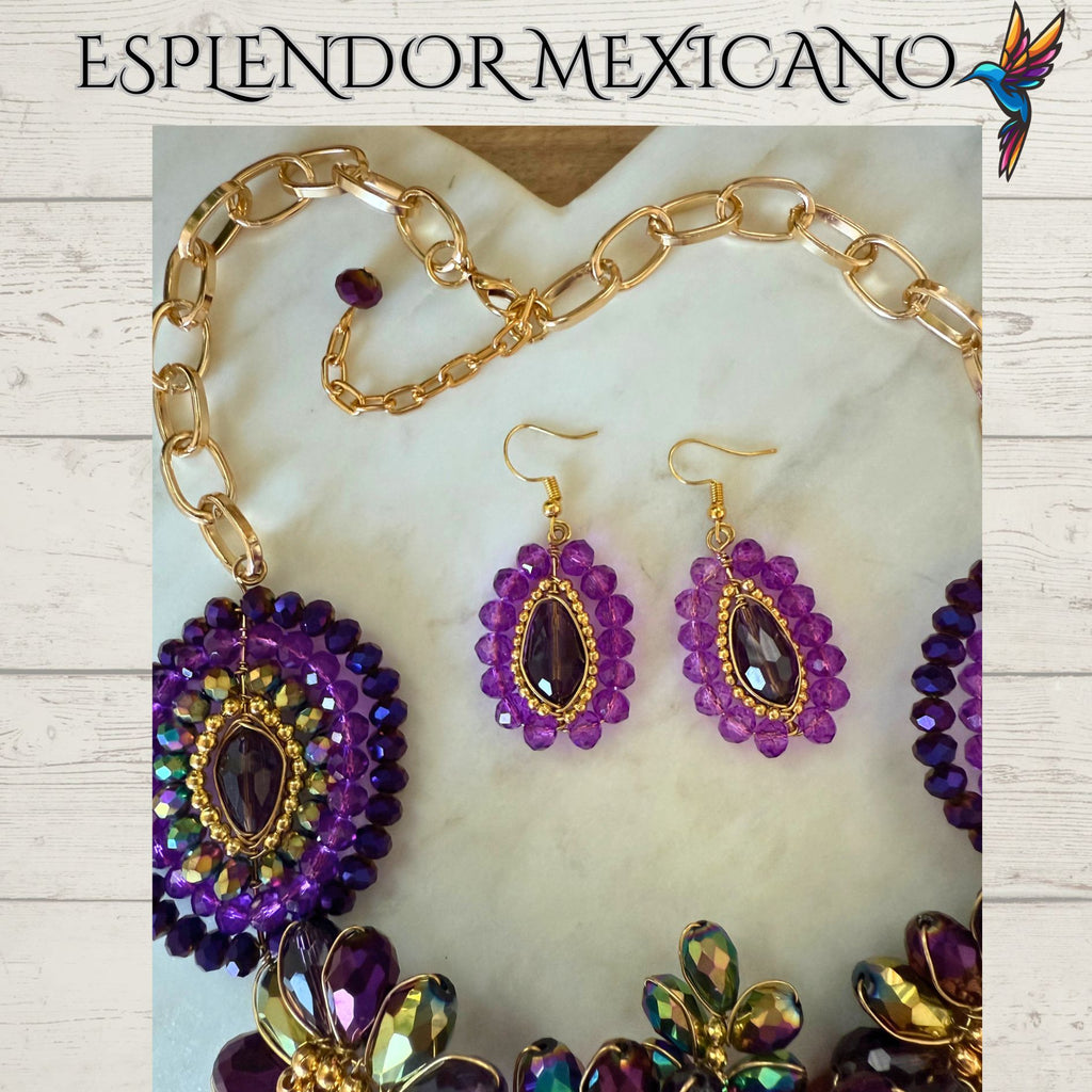 💜✨ Ceramic Skull Necklace Set – Handmade in Mexico