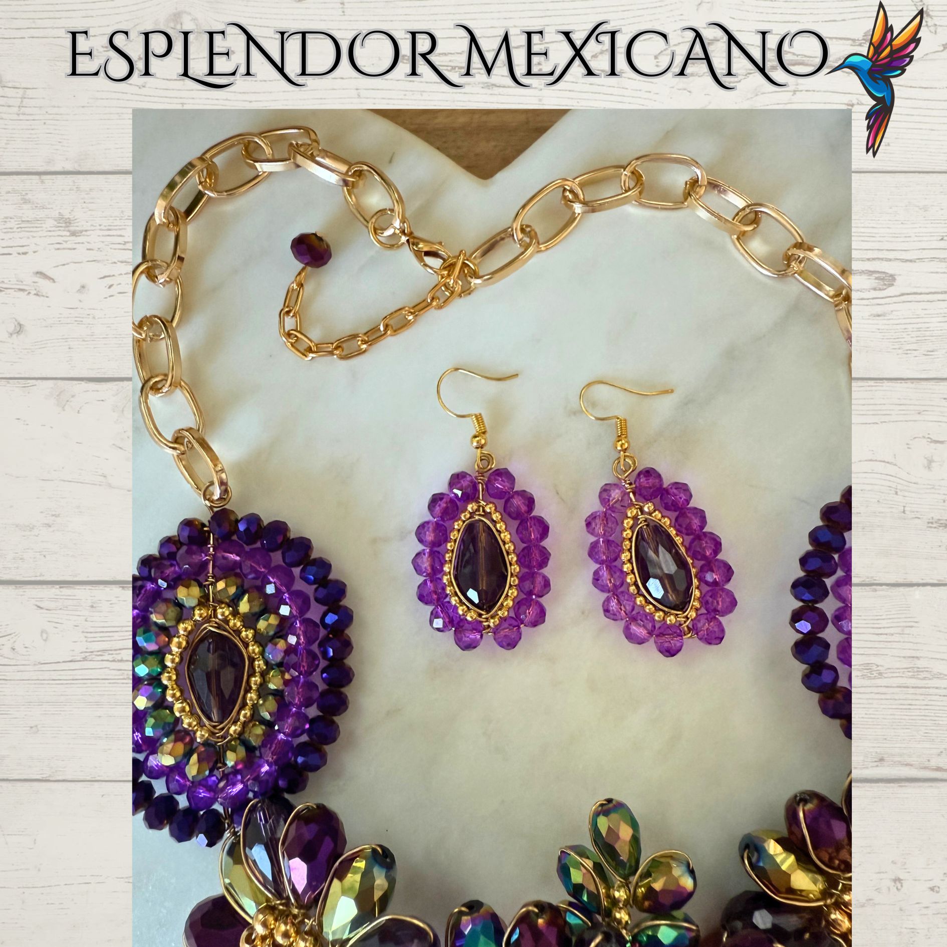 💜✨ Ceramic Skull Necklace Set – Handmade in Mexico