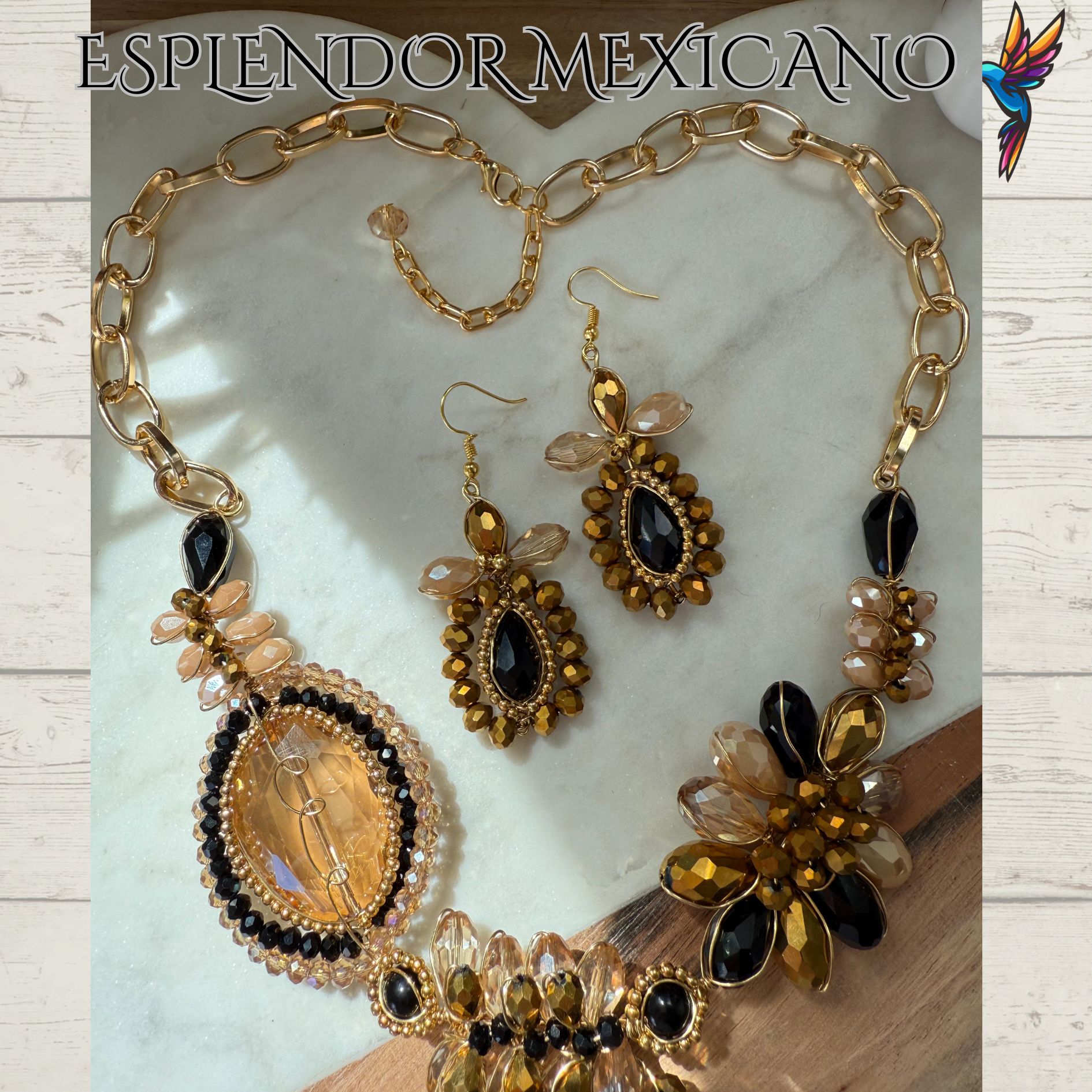 💙🖤✨ Ceramic Skull Necklace Set – Handmade in Mexico