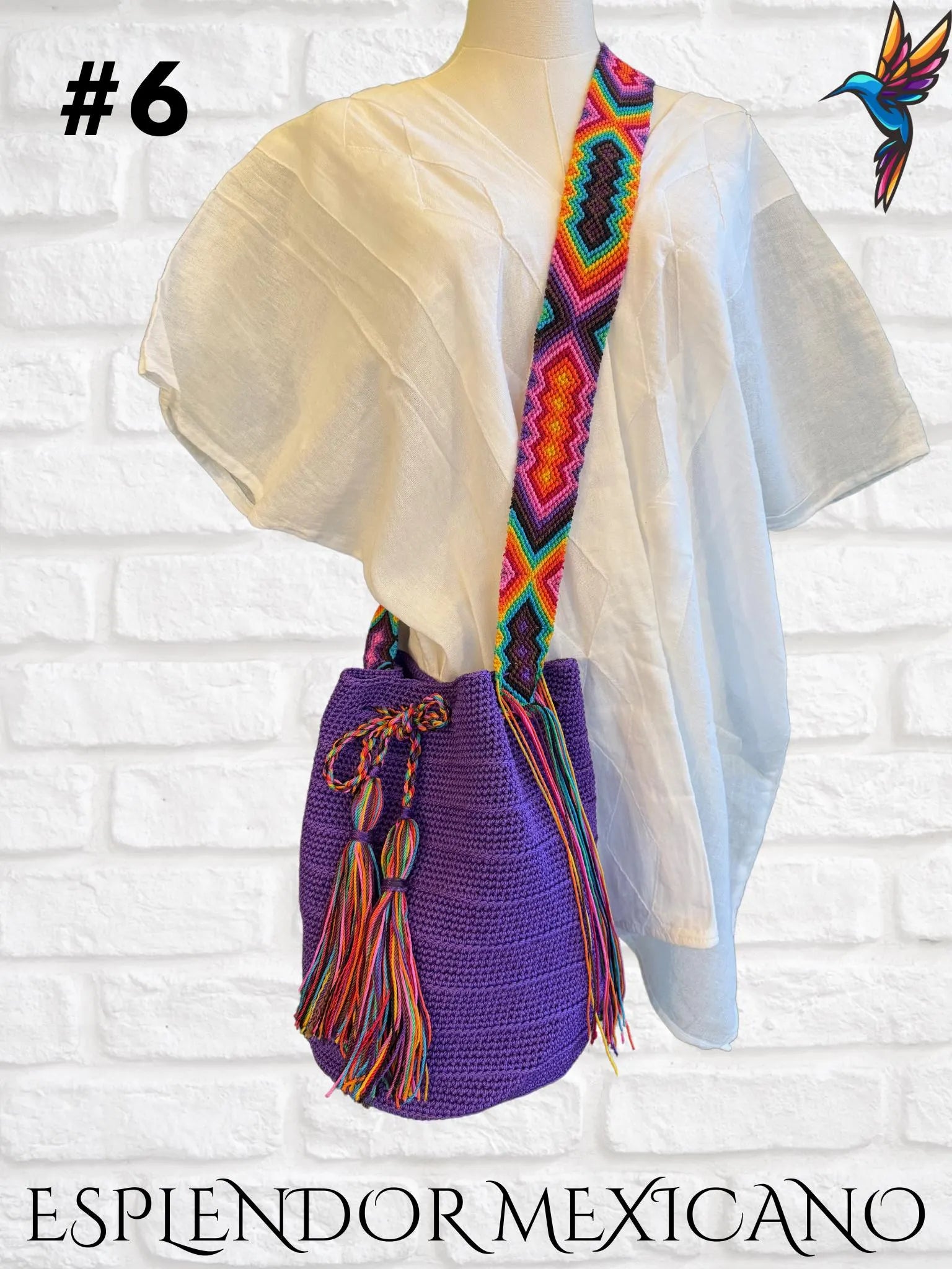 👜 Handmade Mexican Crossbody Tote with Embroidered Strap