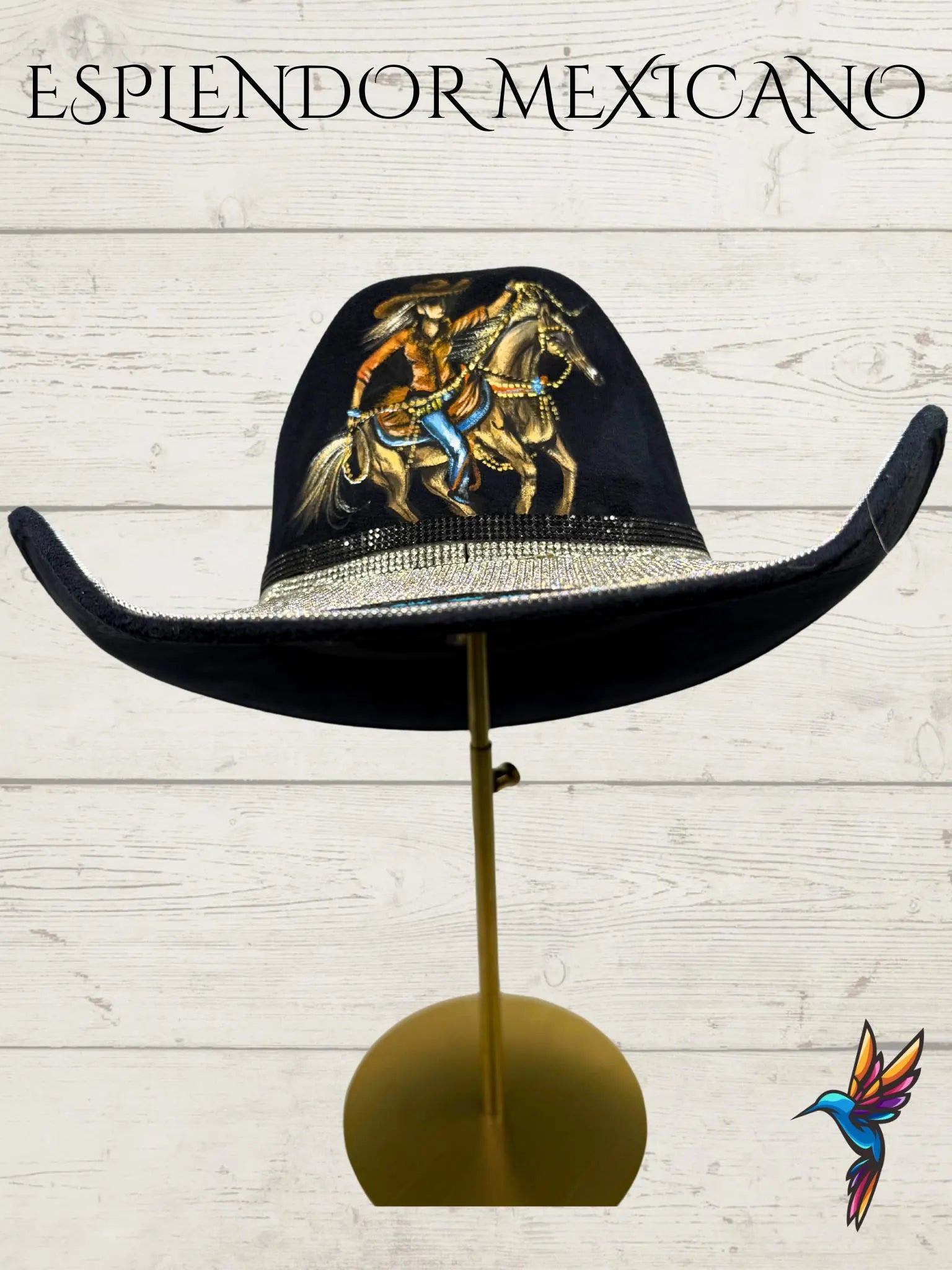 🤠 Handmade Western Hat – Exclusive Cowgirl & Horse Design