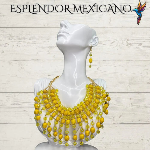 Golden Glow Statement Necklace Set