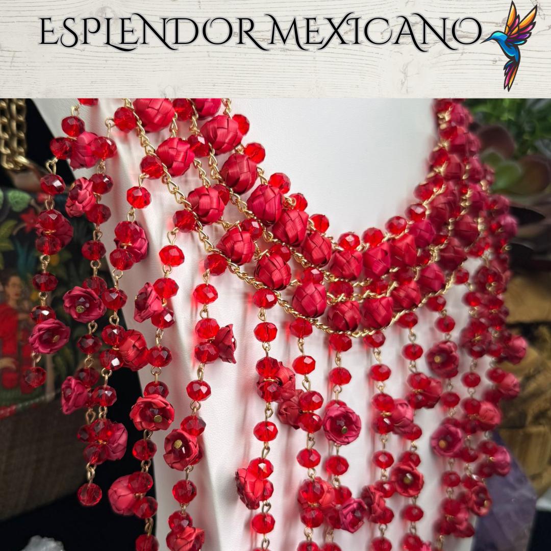 ❤️ Cascada Roja Statement Necklace Set