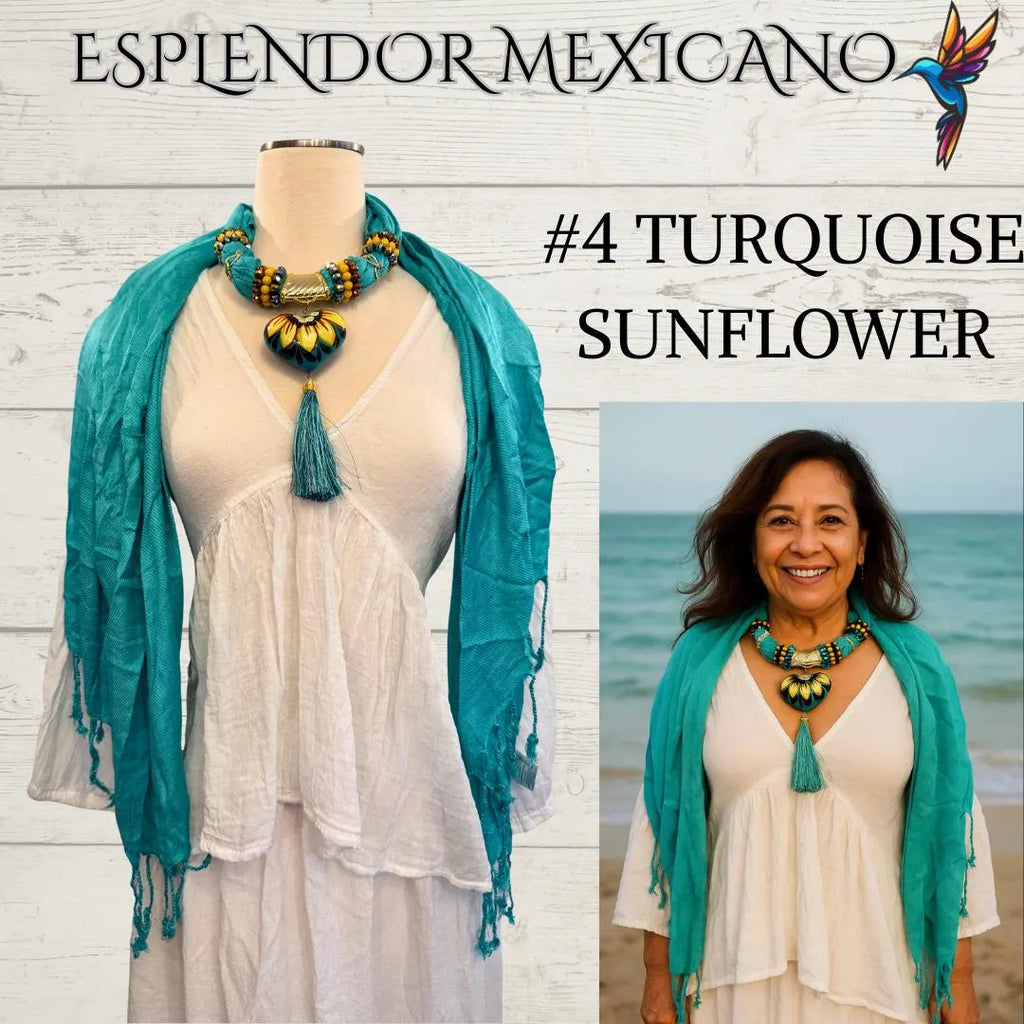 🧣 Handmade Mexican Pashmina with Pendant
