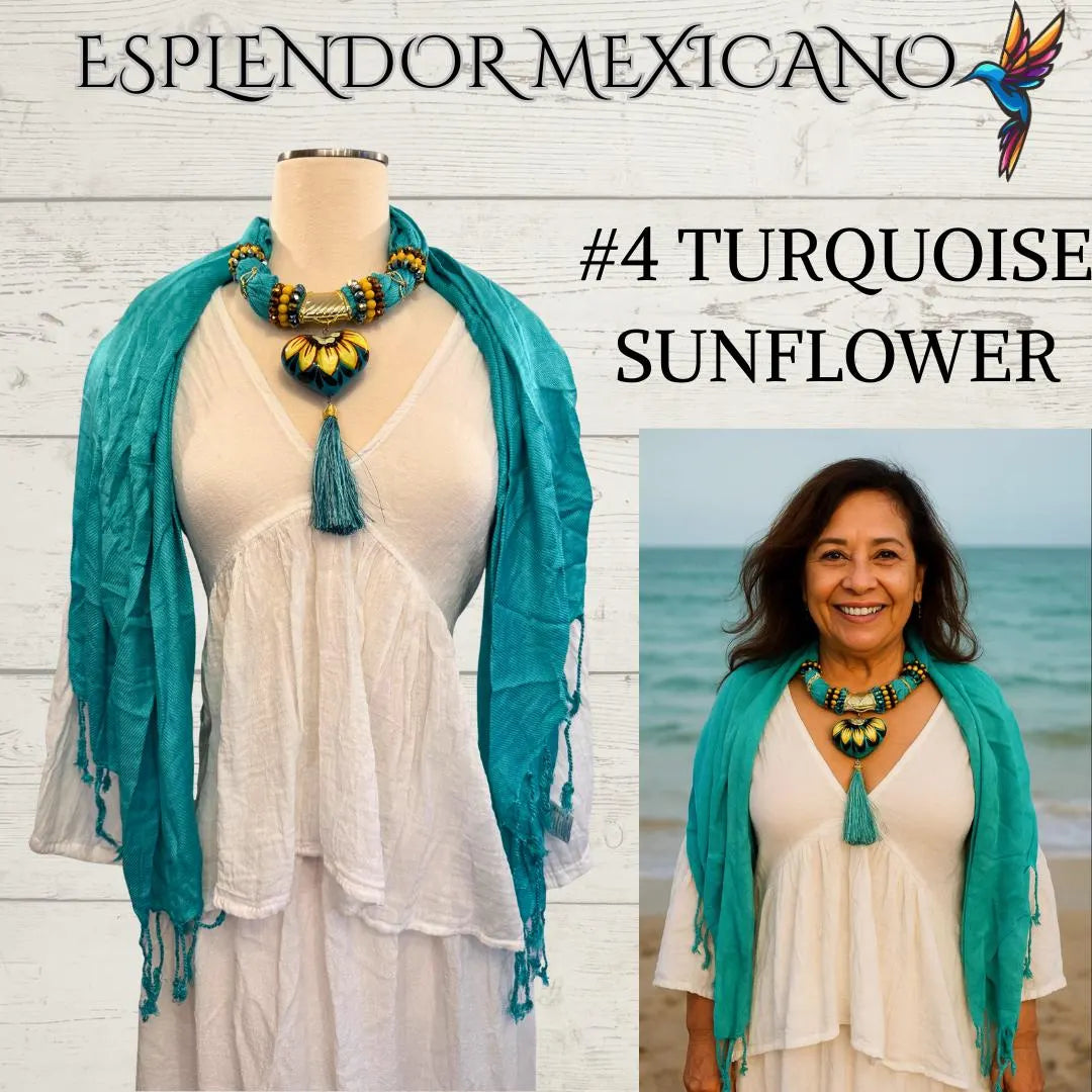🧣 Handmade Mexican Pashmina with Pendant