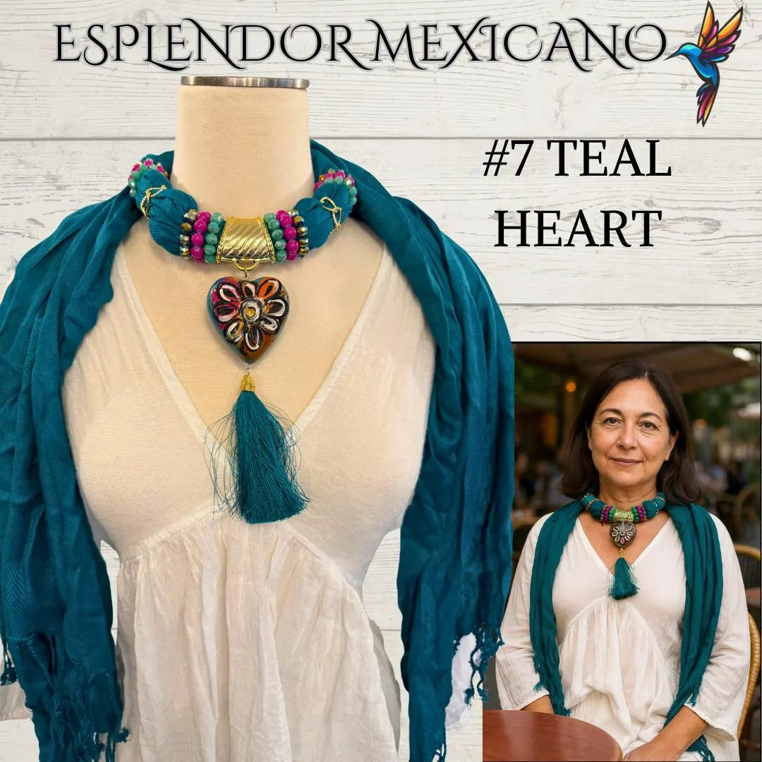 🧣 Handmade Mexican Pashmina with Pendant