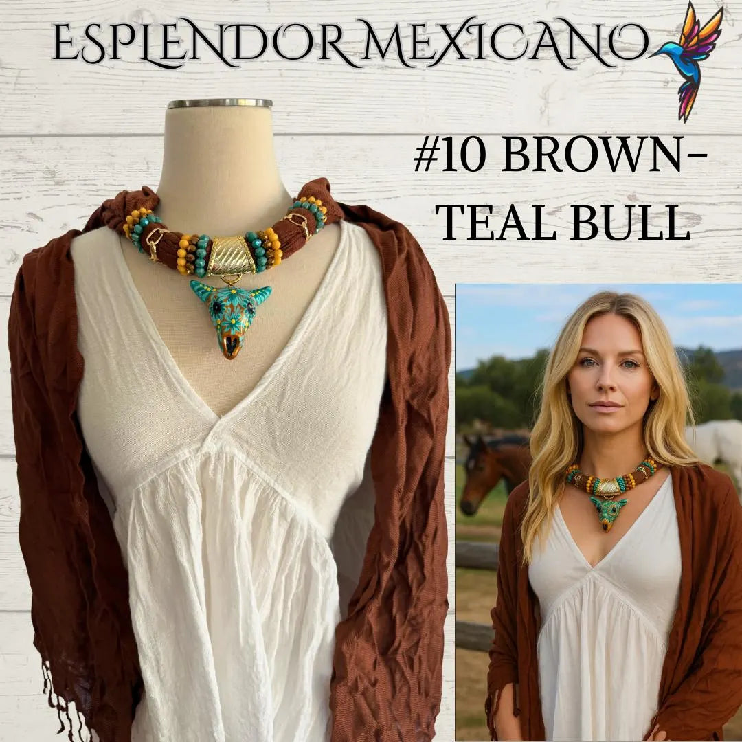 🧣 Handmade Mexican Pashmina with Pendant