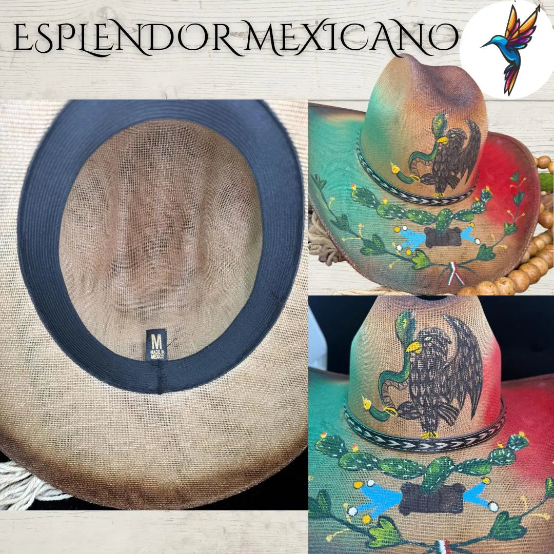 🦅 Hand-Painted Eagle Western Canvas Hat