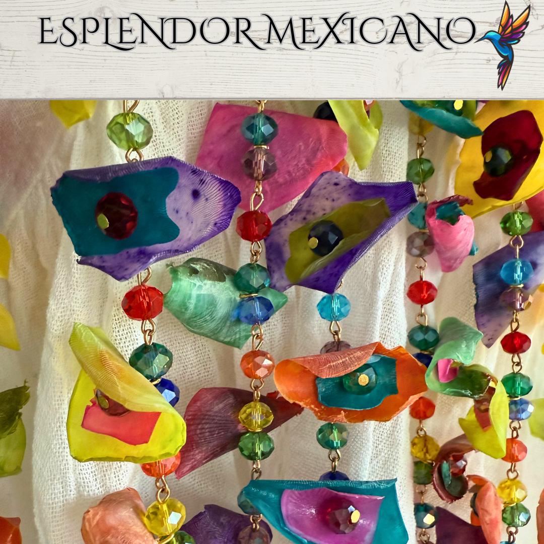Mexican Artisanal handmade Necklace set with Earrings/Made by Artisans/Made in Mexico/Bohemian Style/Ethnic Jewelry/ Traditional Mexican